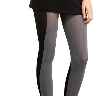 DKNY Hoisery Contour Colorblock Tights Black Small H4